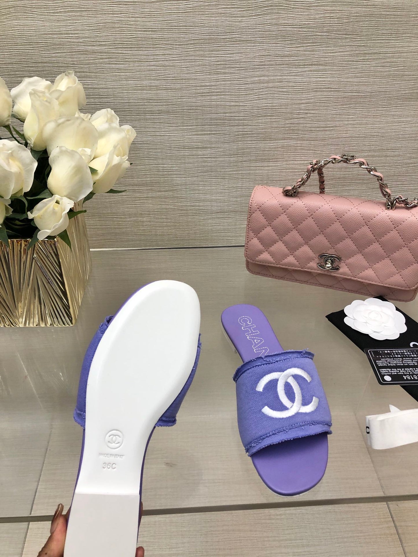 CC 25C Slippers Purple Fabric Material 212966