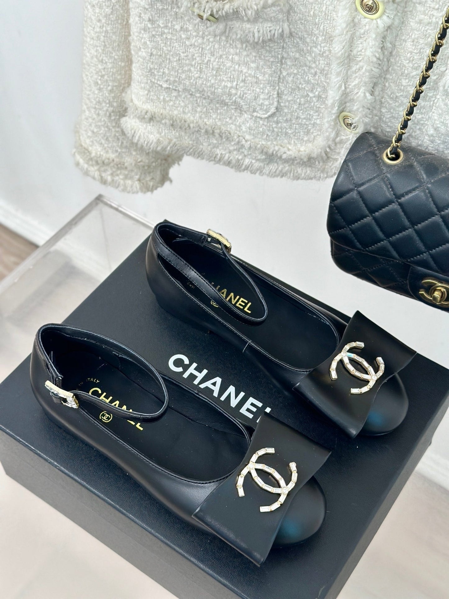 CC Mary Jane Black Lambskin