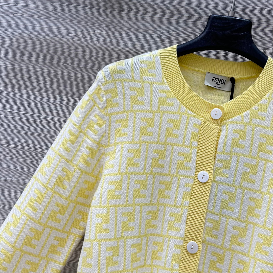 Fendi 25 Cardigan yellow Cotton