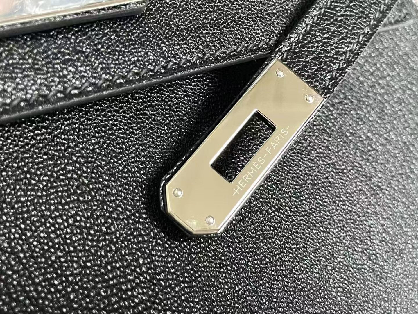 Hm Kelly Pochette To Go 27 Black Epsom Leather