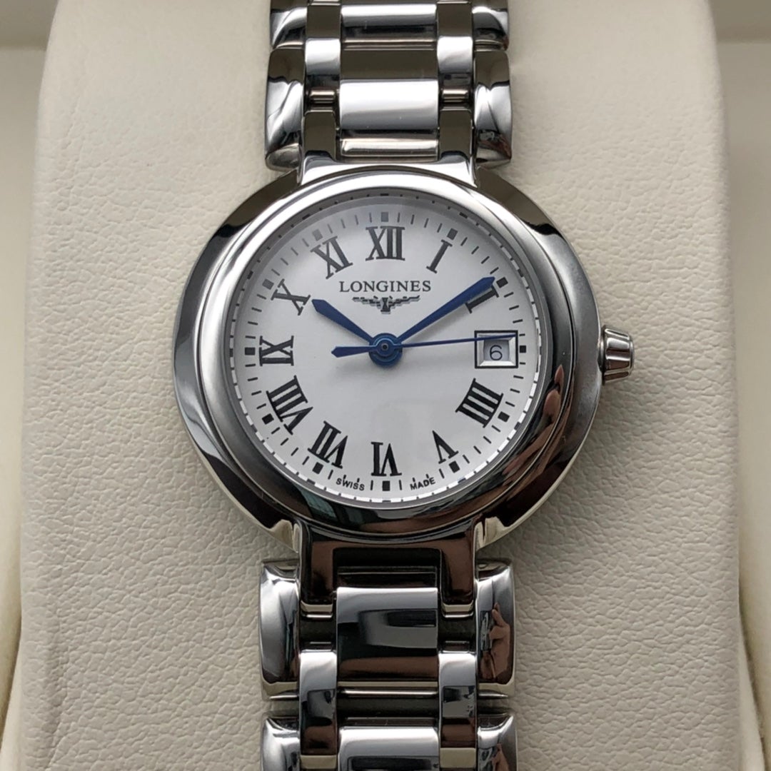PRIMALUNA 30MM QUARTZ STAINLESS STEEL CASE WHITE DIAL
