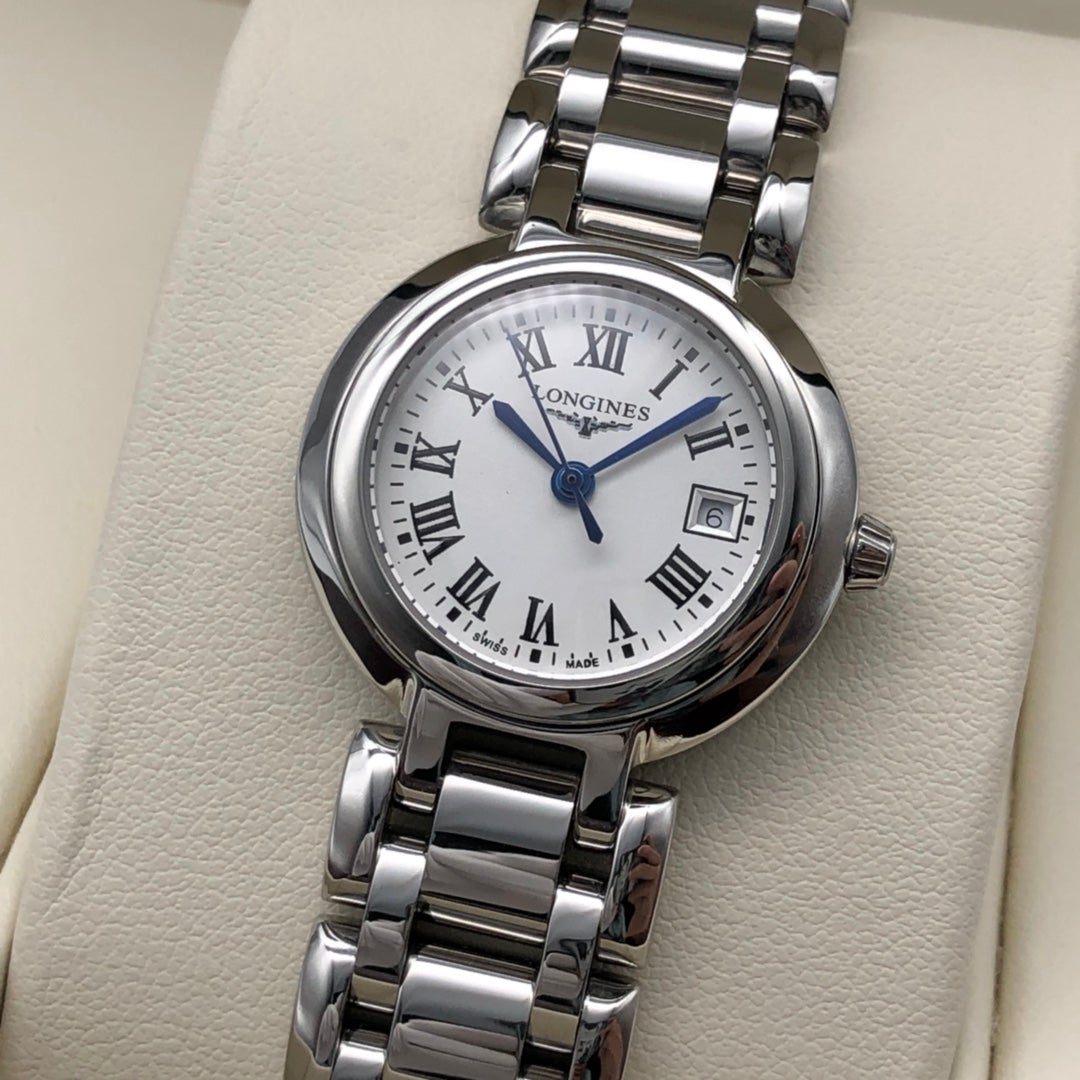 PRIMALUNA 30MM QUARTZ STAINLESS STEEL CASE WHITE DIAL