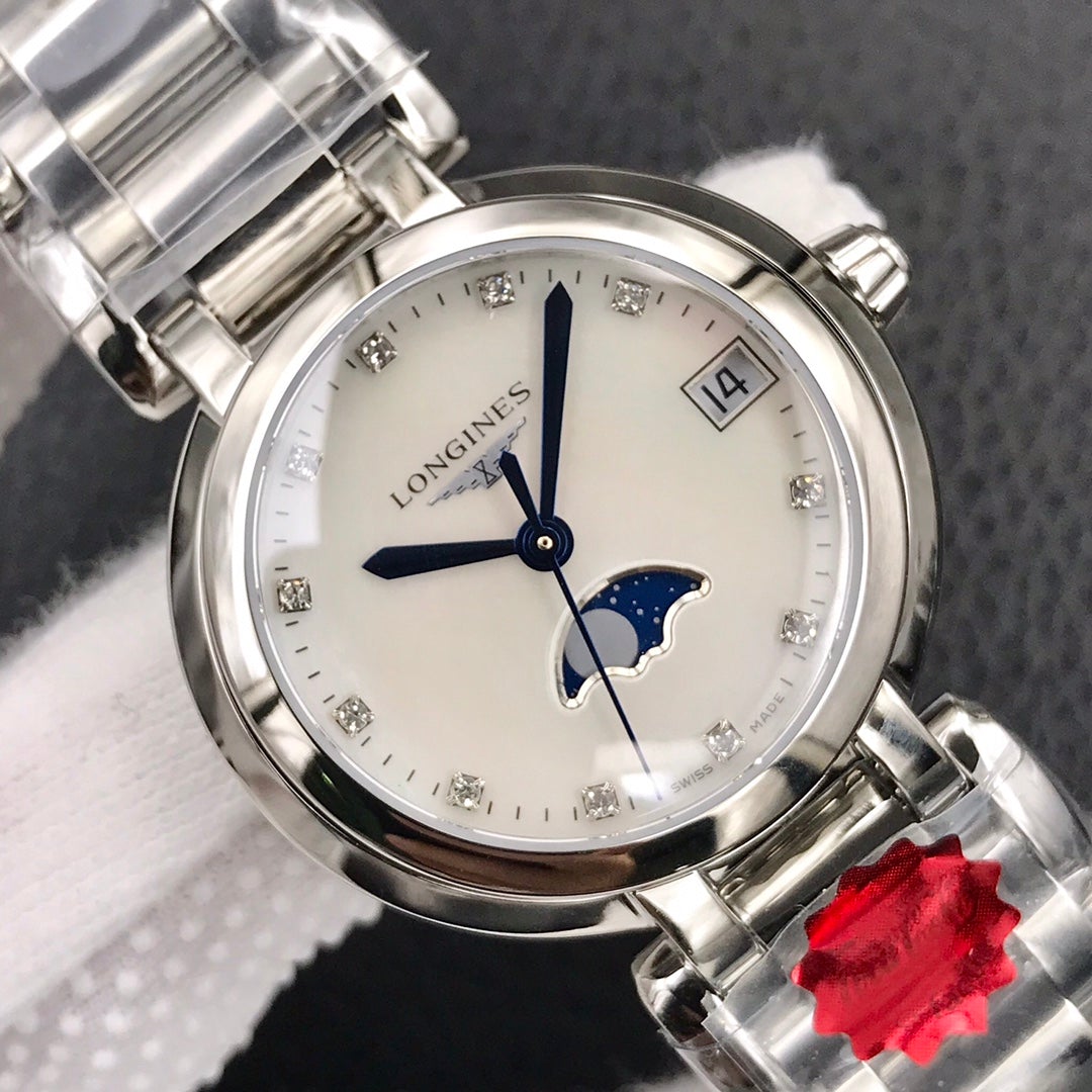 PRIMALUNA 30MM QUARTZ SILVER-STONE MOTHER OF PEARL DIAL