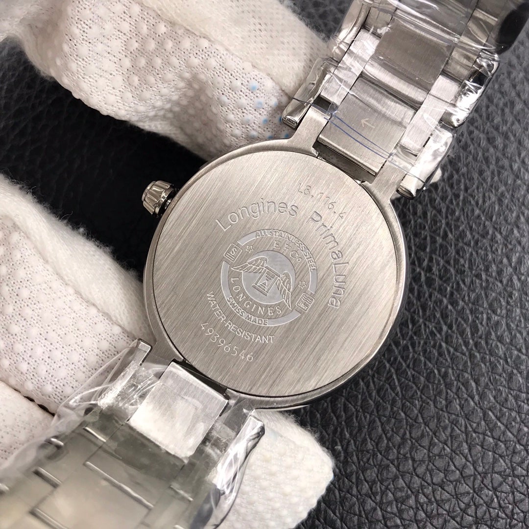 PRIMALUNA 30MM QUARTZ SILVER-STONE PINK MOTHER OF PEARL DIAL