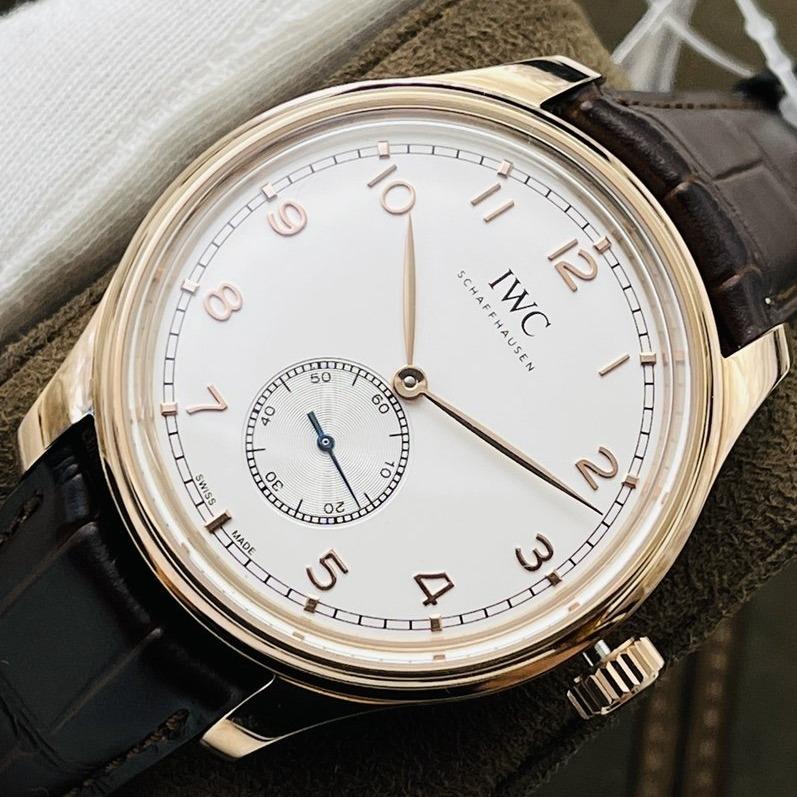 PORTUGUESE HAND-WOUND ROSE GOLD CASE WHITE DIAL