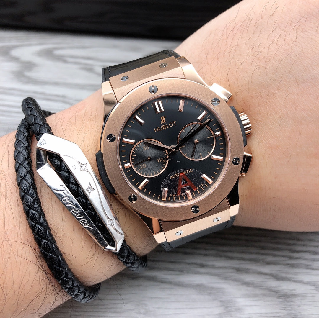 CLASSSIC FUSION 45 CHRONOGRAPH ROSE GOLD BLACK DIAL