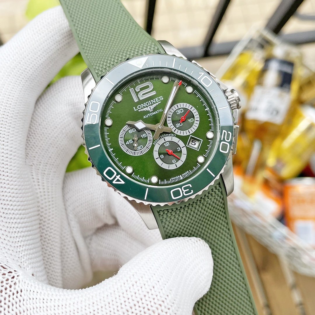 HYDRO CONQUEST CHRONOGRAPH STAINLESS STEEL RUBBER STRAP