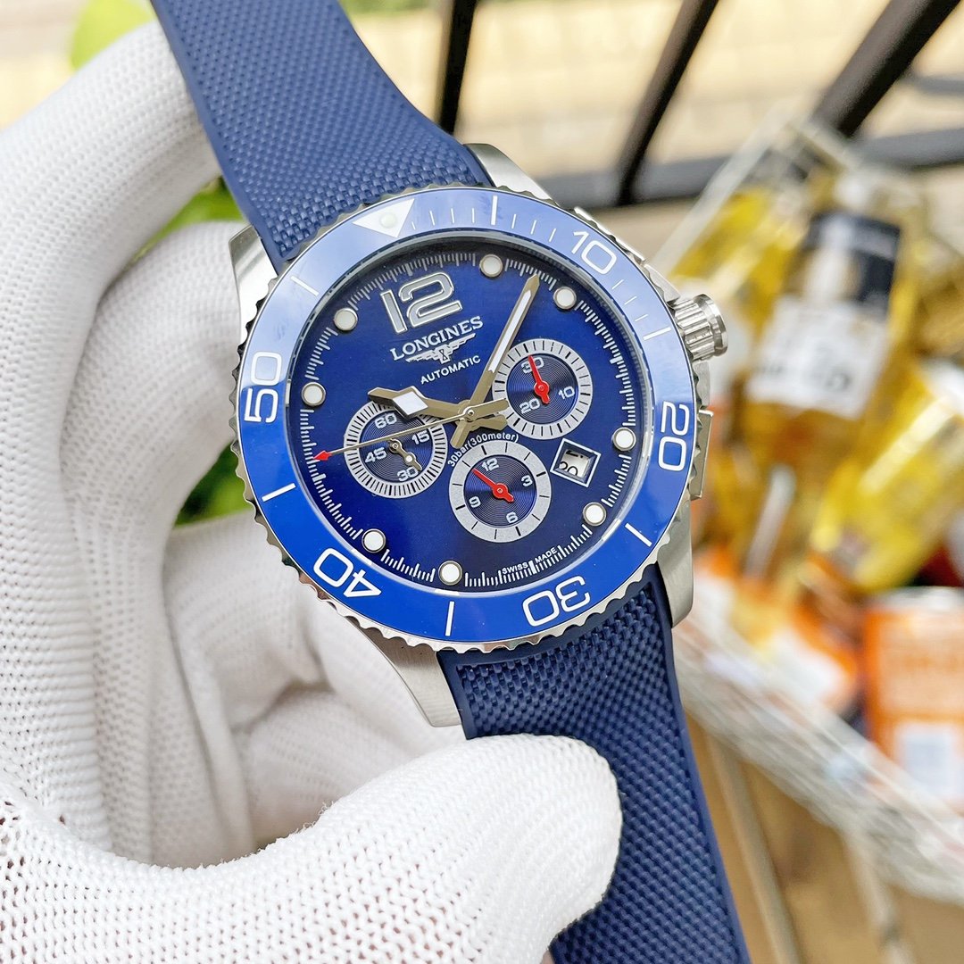 HYDRO CONQUEST CHRONOGRAPH STAINLESS STEEL RUBBER STRAP