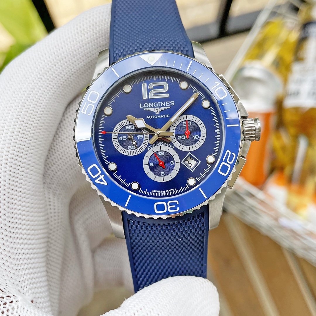 HYDRO CONQUEST CHRONOGRAPH STAINLESS STEEL RUBBER STRAP