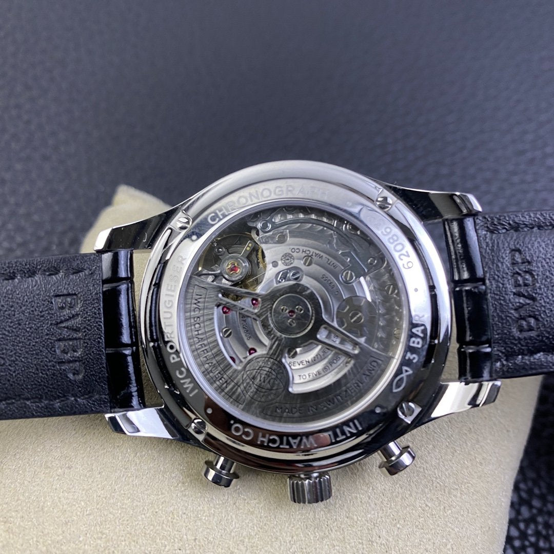 PORTUGIESER CHRONOGRAPH STEEL CASE GREEN DIAL