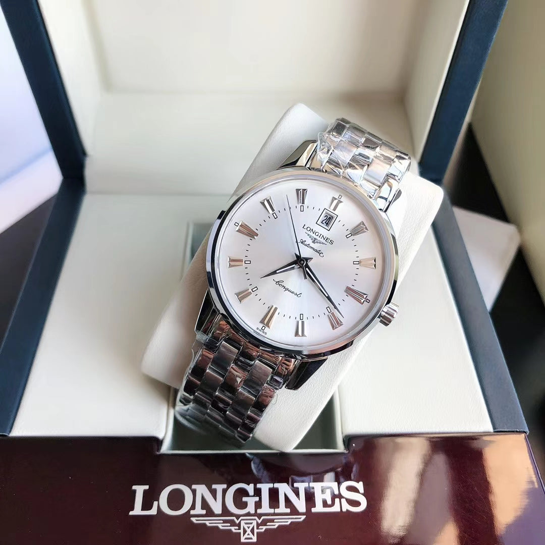 CONQUEST STAINLESS STEEL WHITE DIAL