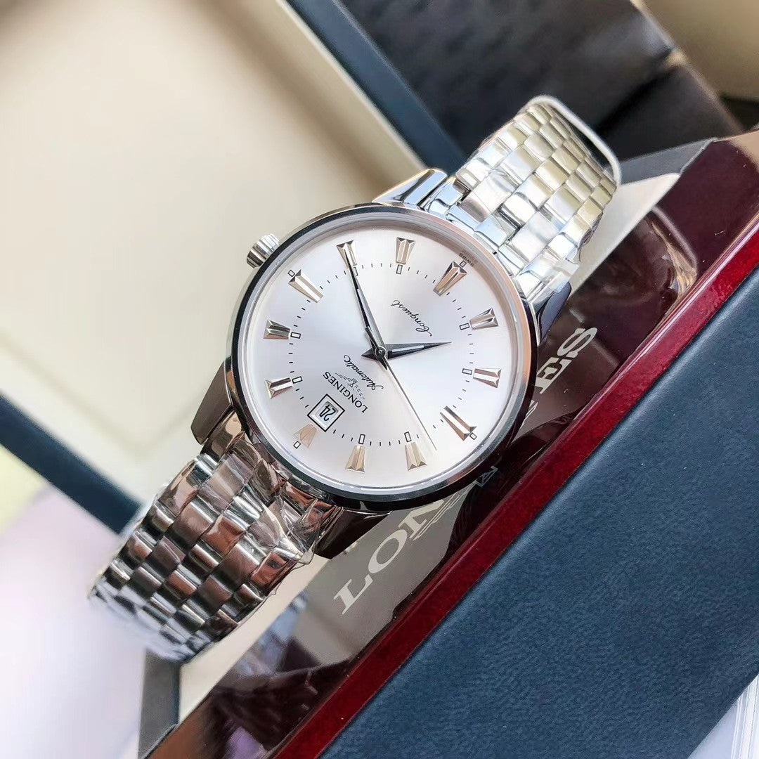 CONQUEST STAINLESS STEEL WHITE DIAL