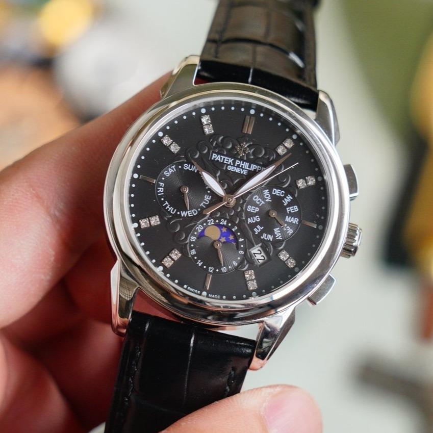 PATEK ANNUAL CALENDAR 42MM MOONPHASE LEATHER STRAP