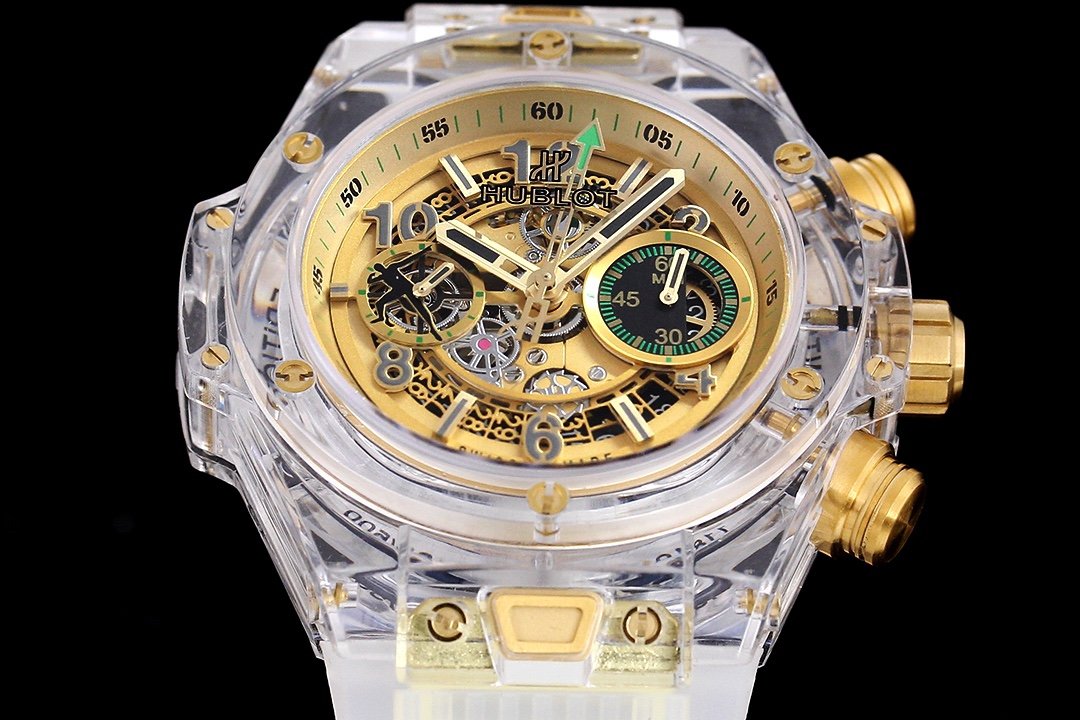 BIG BANG UNICO 42 SAPPHIRE YELLOW DIAL WHITE BRACELET