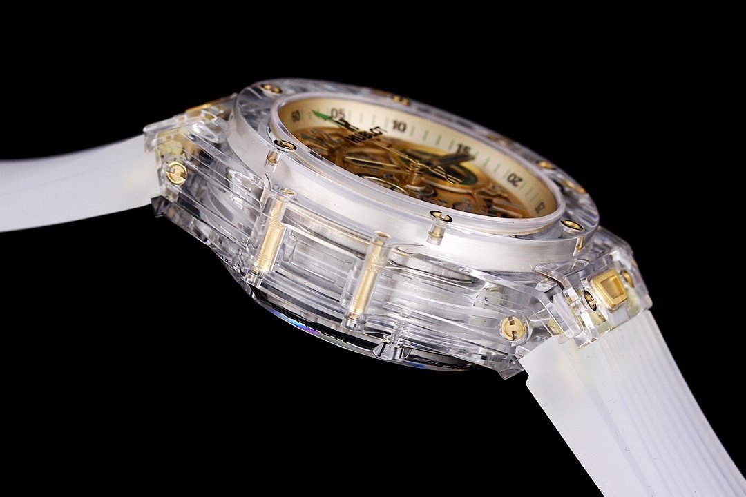 BIG BANG UNICO 42 SAPPHIRE YELLOW DIAL WHITE BRACELET