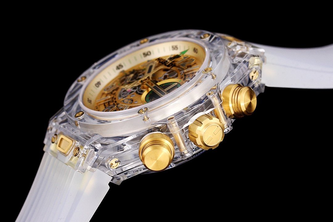 BIG BANG UNICO 42 SAPPHIRE YELLOW DIAL WHITE BRACELET