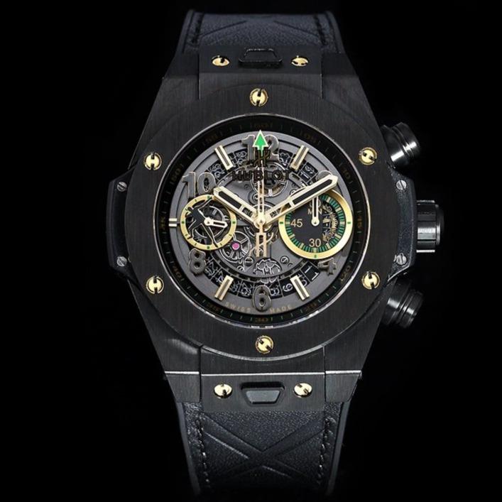 BIG BANG UNICO 42 ALL BLACK GOLD HAND SKELETON