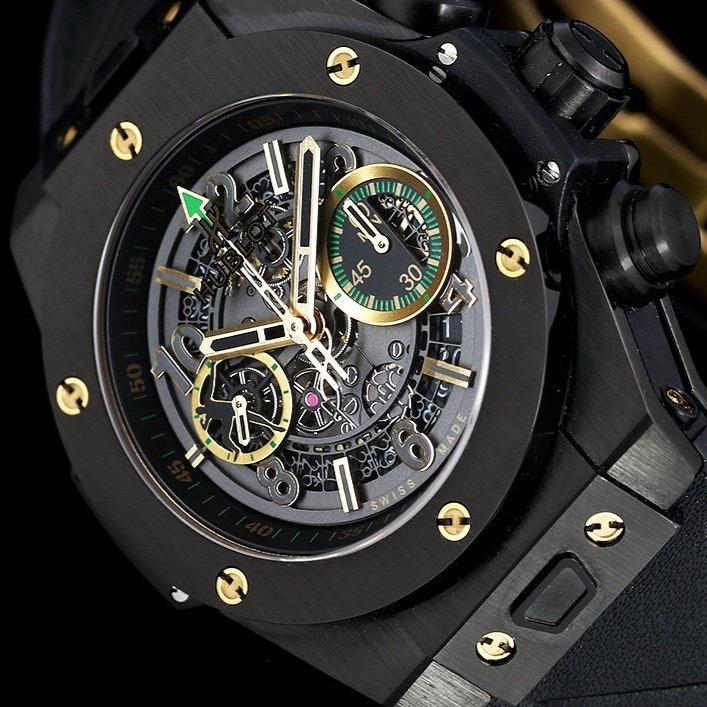 BIG BANG UNICO 42 ALL BLACK GOLD HAND SKELETON