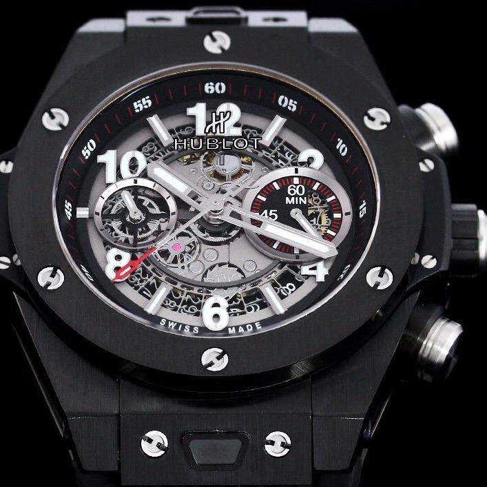 BIG BANG UNICO 42 ALL BLACK SILVER HAND SKELETON