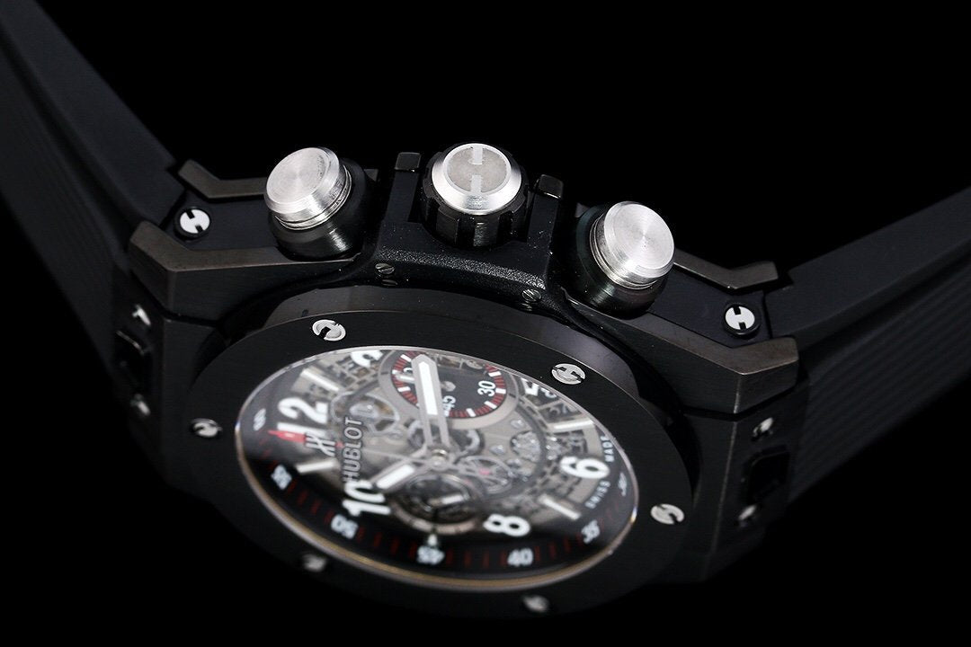 BIG BANG UNICO 42 ALL BLACK SILVER HAND SKELETON
