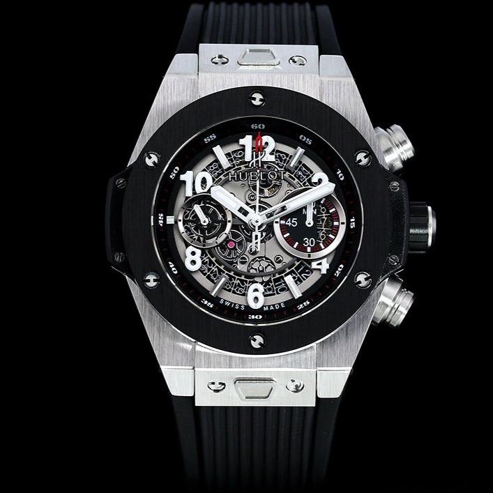 BIG BANG UNICO 42 BLACK CASE SILVER BEZEL SKELETON