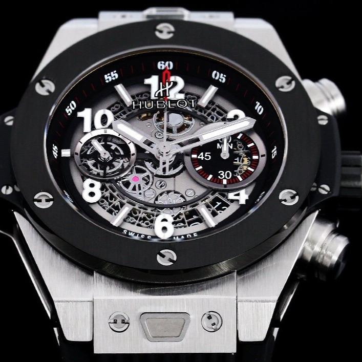 BIG BANG UNICO 42 BLACK CASE SILVER BEZEL SKELETON