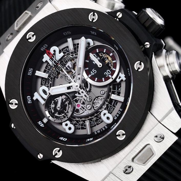 BIG BANG UNICO 42 BLACK CASE SILVER BEZEL SKELETON