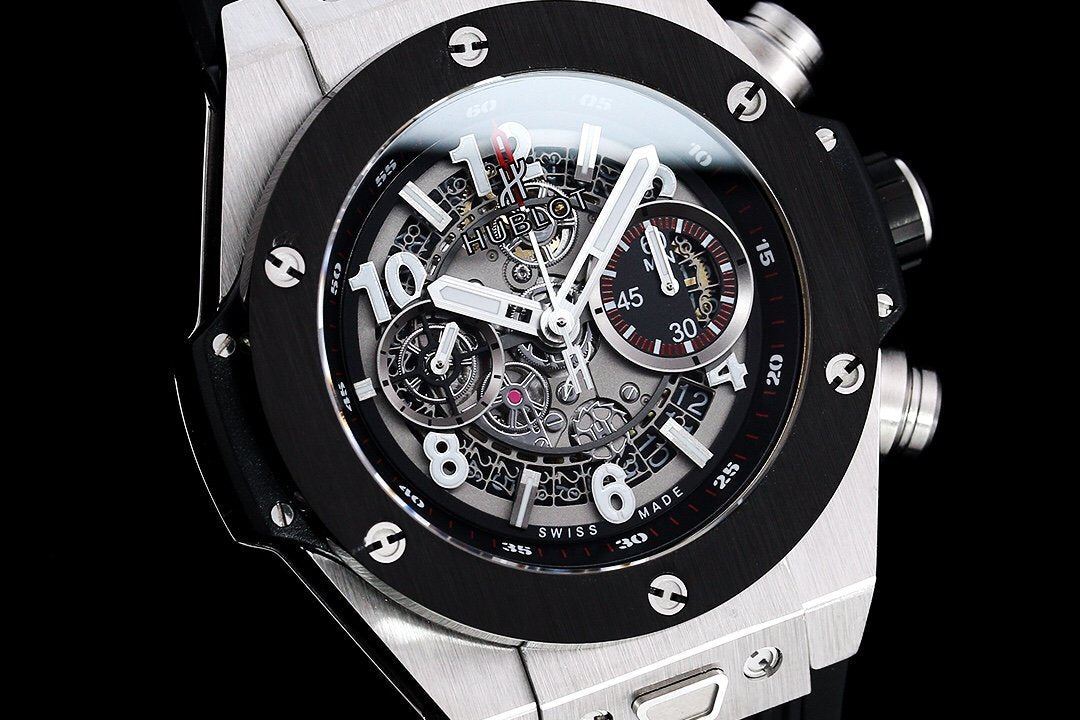 BIG BANG UNICO 42 BLACK CASE SILVER BEZEL SKELETON