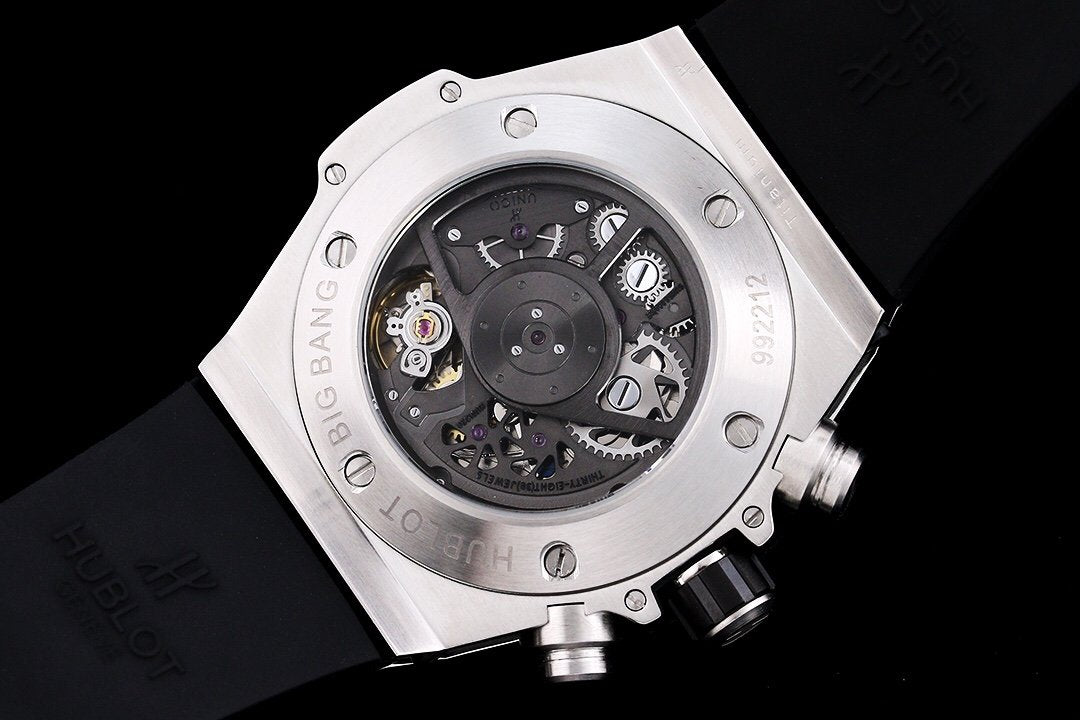 BIG BANG UNICO 42 BLACK CASE SILVER BEZEL SKELETON