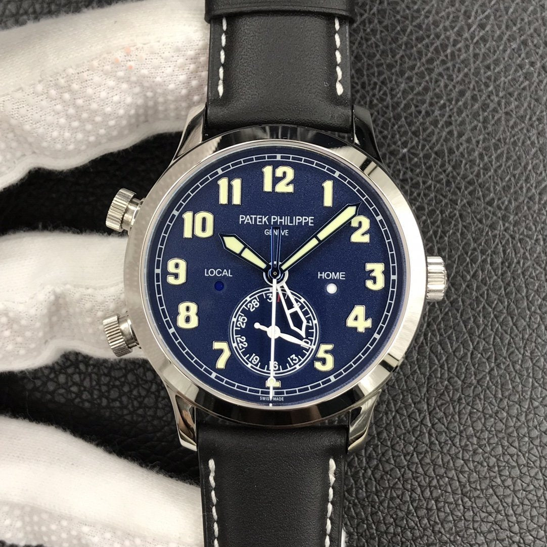 Patek Philippe Calatrava Pilot Travel Time Blue Dial