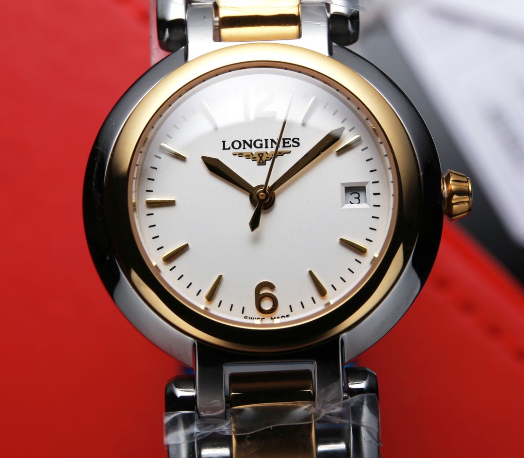 PRIMALUNA QUARTZ 26.5MM GOLD STEEL WHITE DIAL