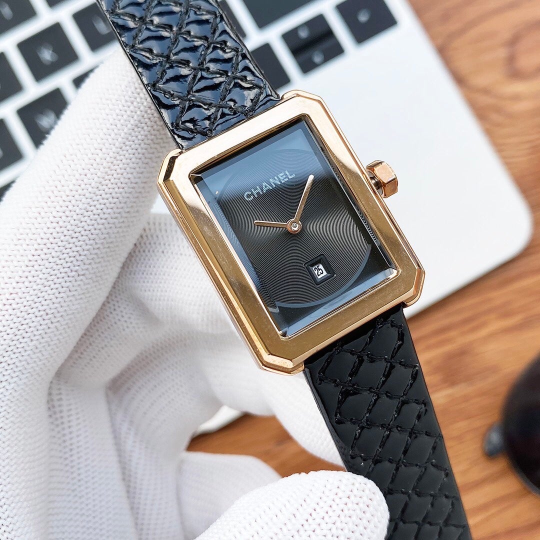 BOY-FRIEND QUARTZ SECOND TIME LEATHER STRAP