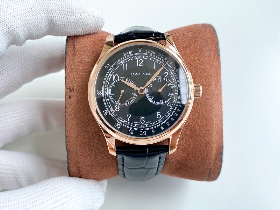 LONGINES 40MM ROSE GOLD DAY-DATE LEATHER