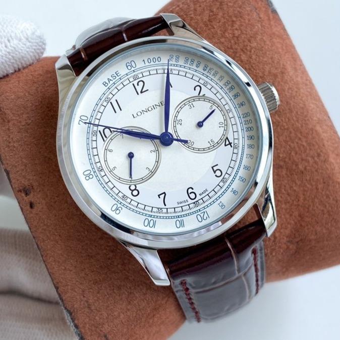 LONGINES 40MM STEEL DAY-DATE LEATHER