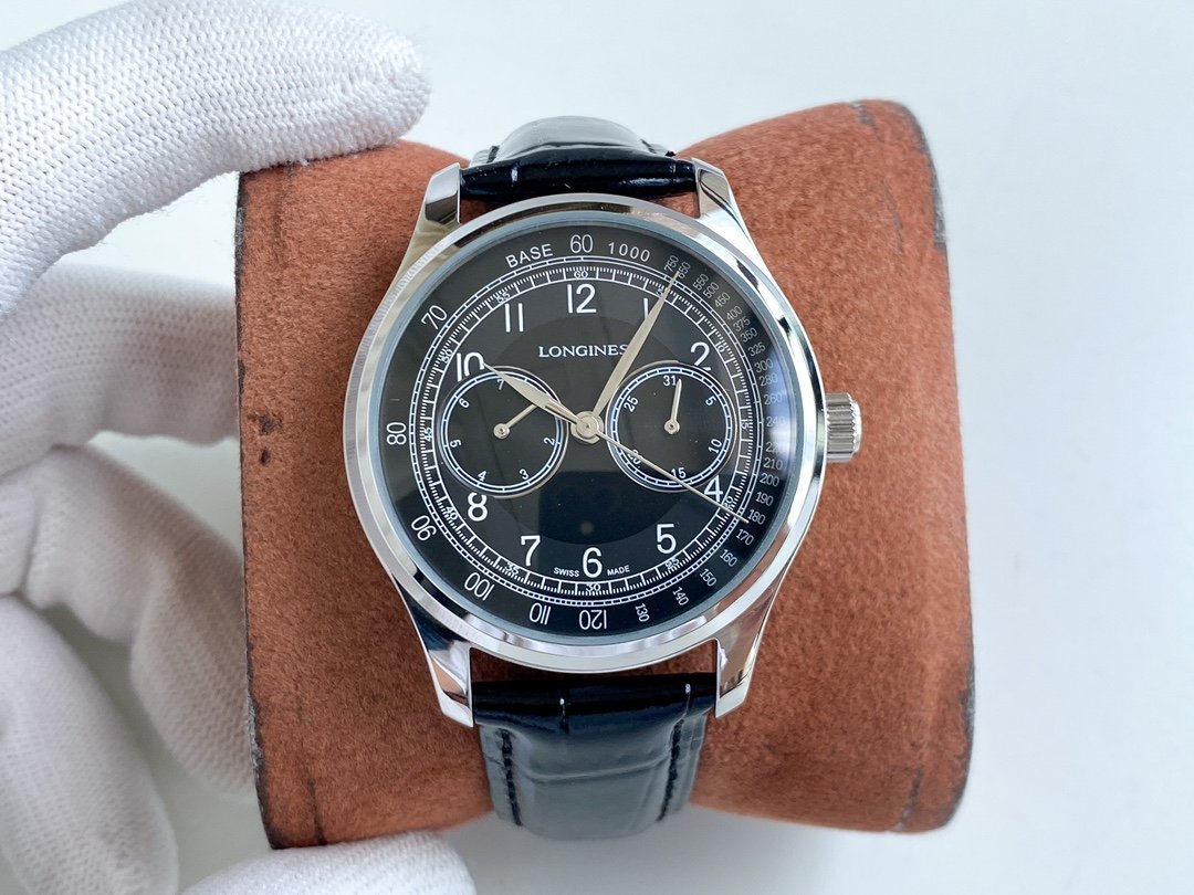 LONGINES 40MM STEEL DAY-DATE LEATHER