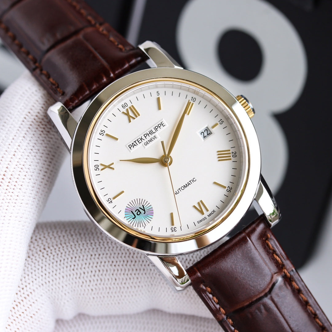 PATEK CALATRAVA 40MM DATE STEEL CASE WHITE DIAL