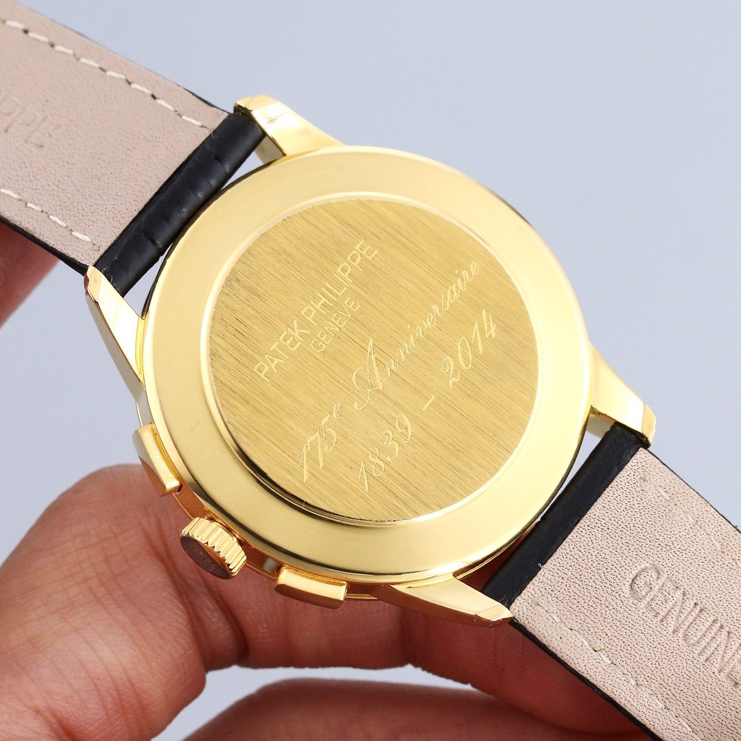 PATEK CHRONOGRAPH GOLD CASE 5975 WHITE DIAL