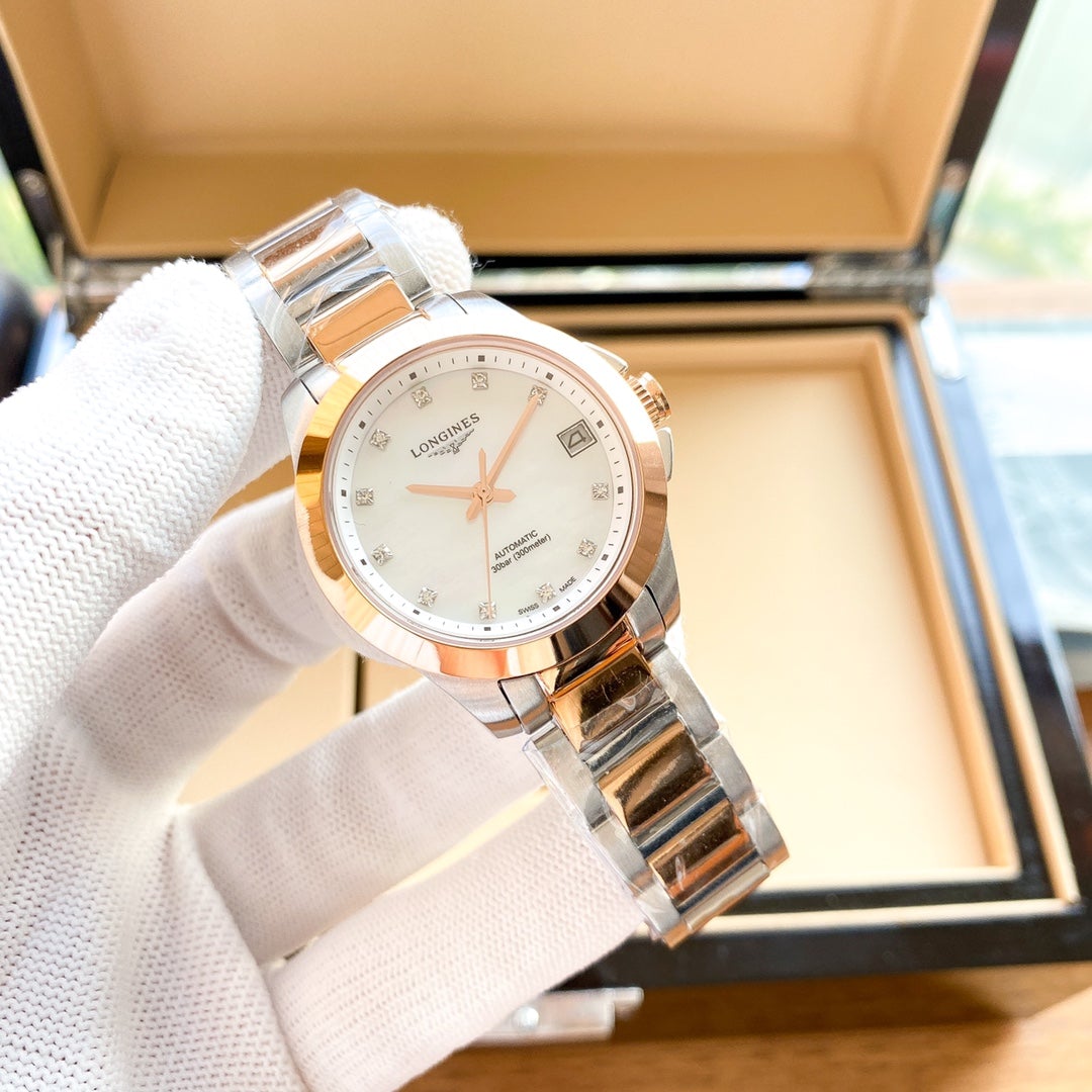RECORD 32MM AUTOMATIC STAINLESS STEEL MOP DIAL