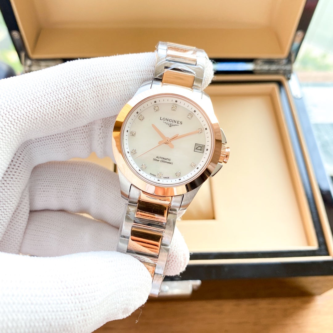 RECORD 32MM AUTOMATIC STAINLESS STEEL MOP DIAL