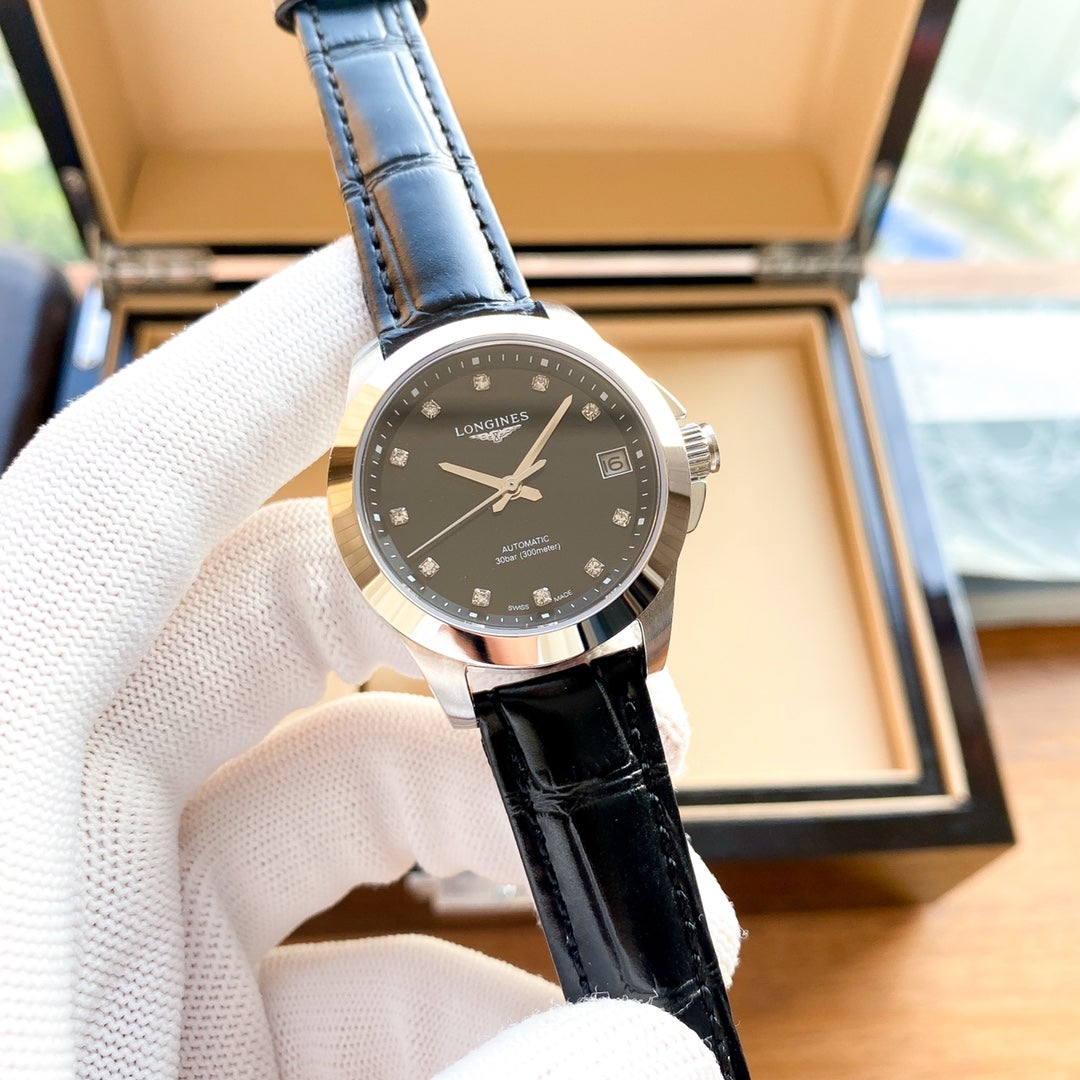 RECORD 32MM AUTOMATIC MOP DIAL LEATHER