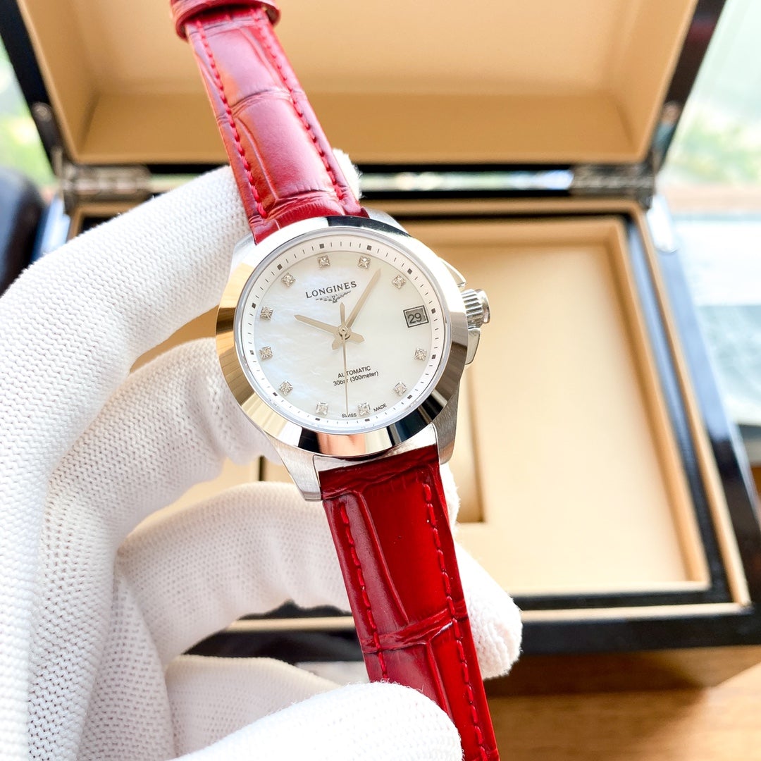 RECORD 32MM AUTOMATIC MOP DIAL LEATHER