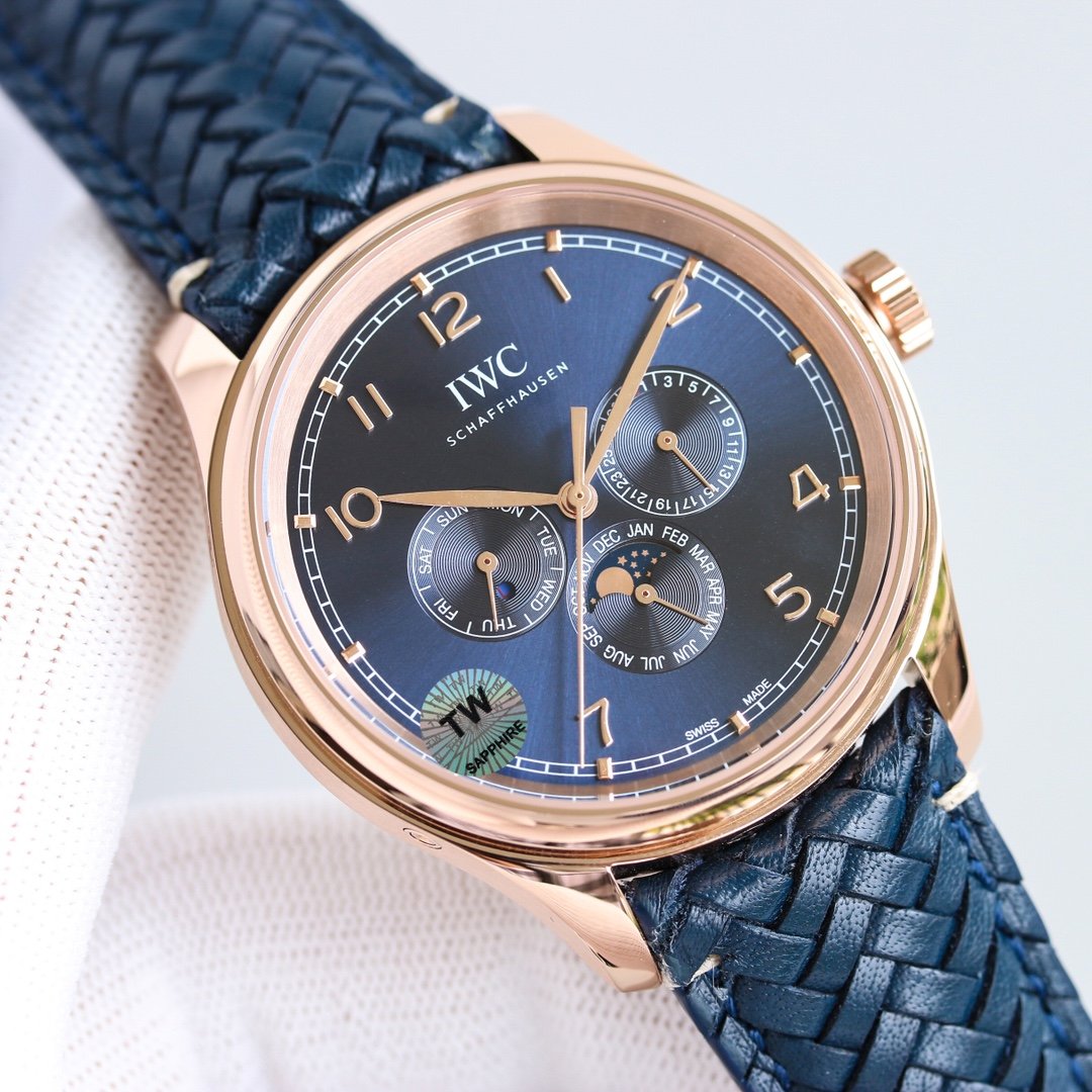 PORTUGUESE PERPETUAL ANNUAL CALENDAR 43MM ROSE GOLD BLUE DIAL