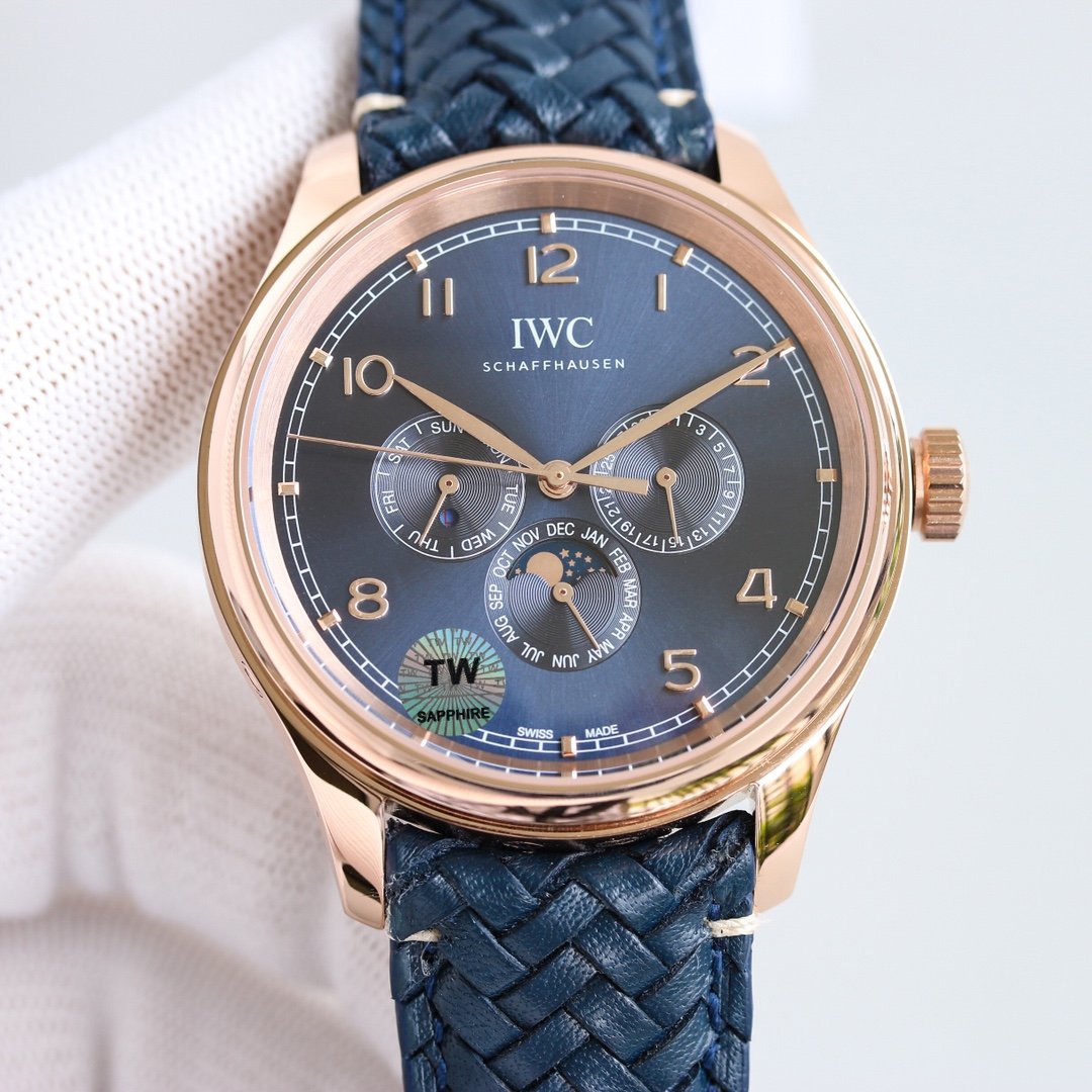 PORTUGUESE PERPETUAL ANNUAL CALENDAR 43MM ROSE GOLD BLUE DIAL