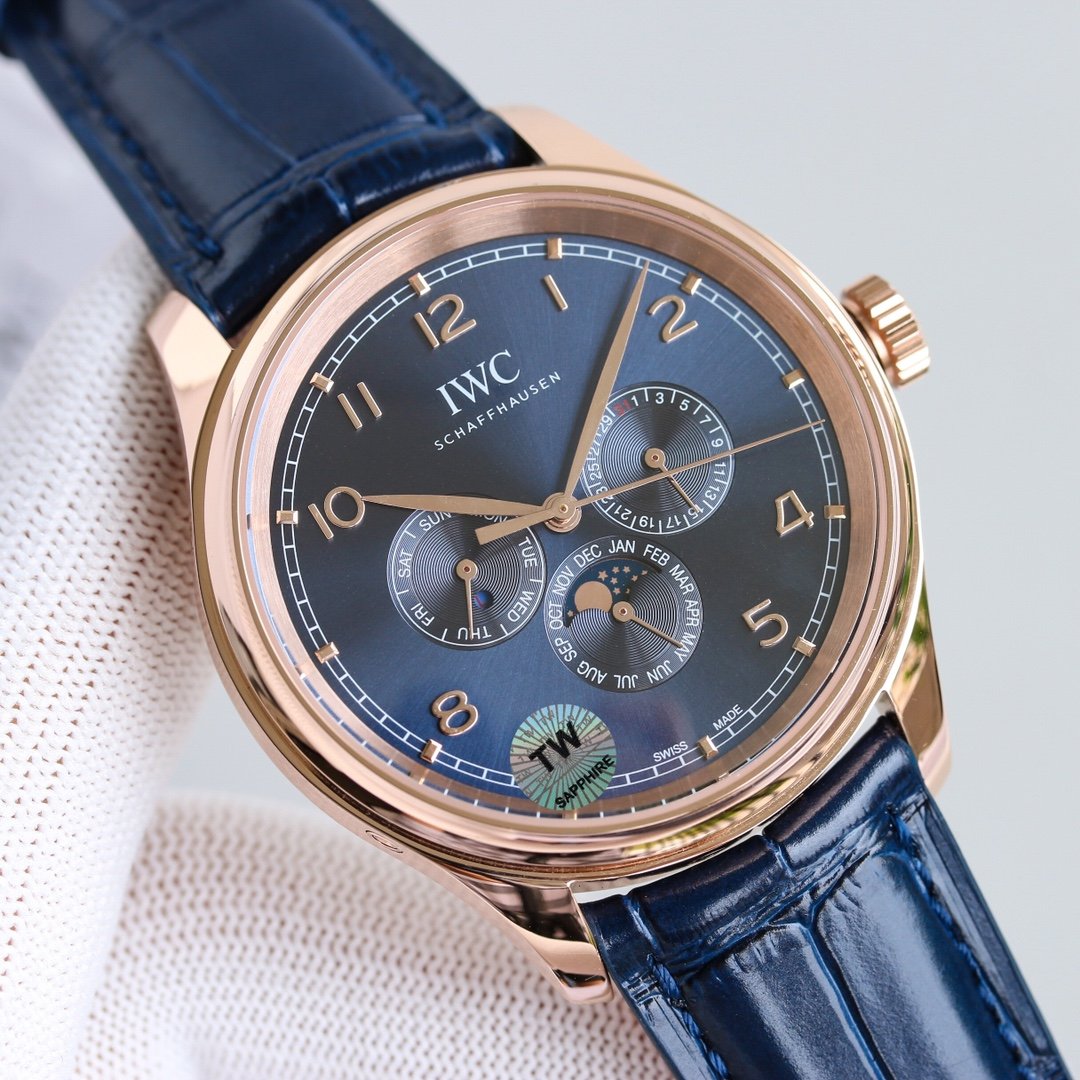 PORTUGUESE PERPETUAL ANNUAL CALENDAR 43MM ROSE GOLD BLUE DIAL