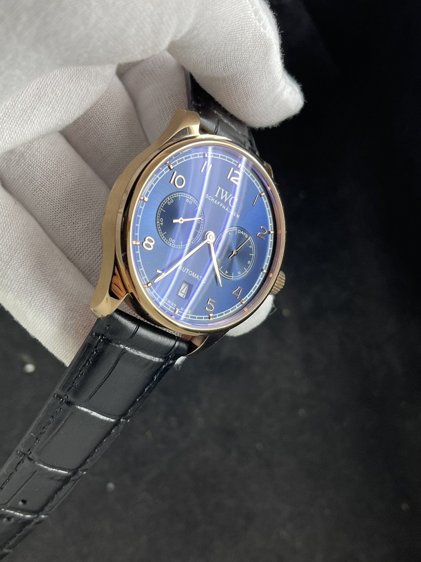 PORTUGUESE 7 DAYS 42MM ROSE GOLD CASE BLUE DIAL