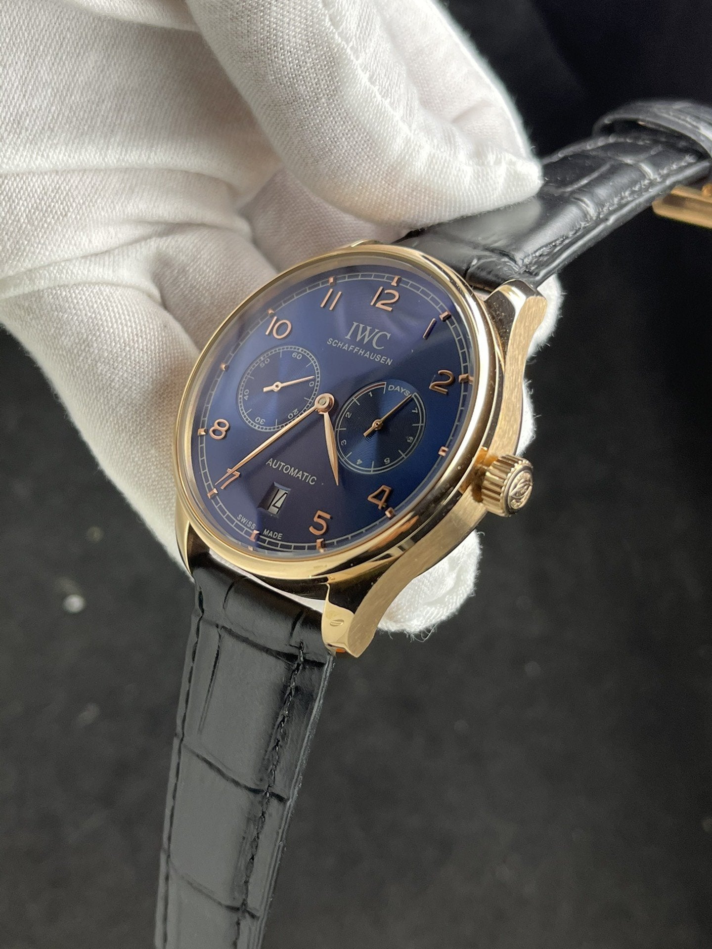 PORTUGUESE 7 DAYS 42MM ROSE GOLD CASE BLUE DIAL