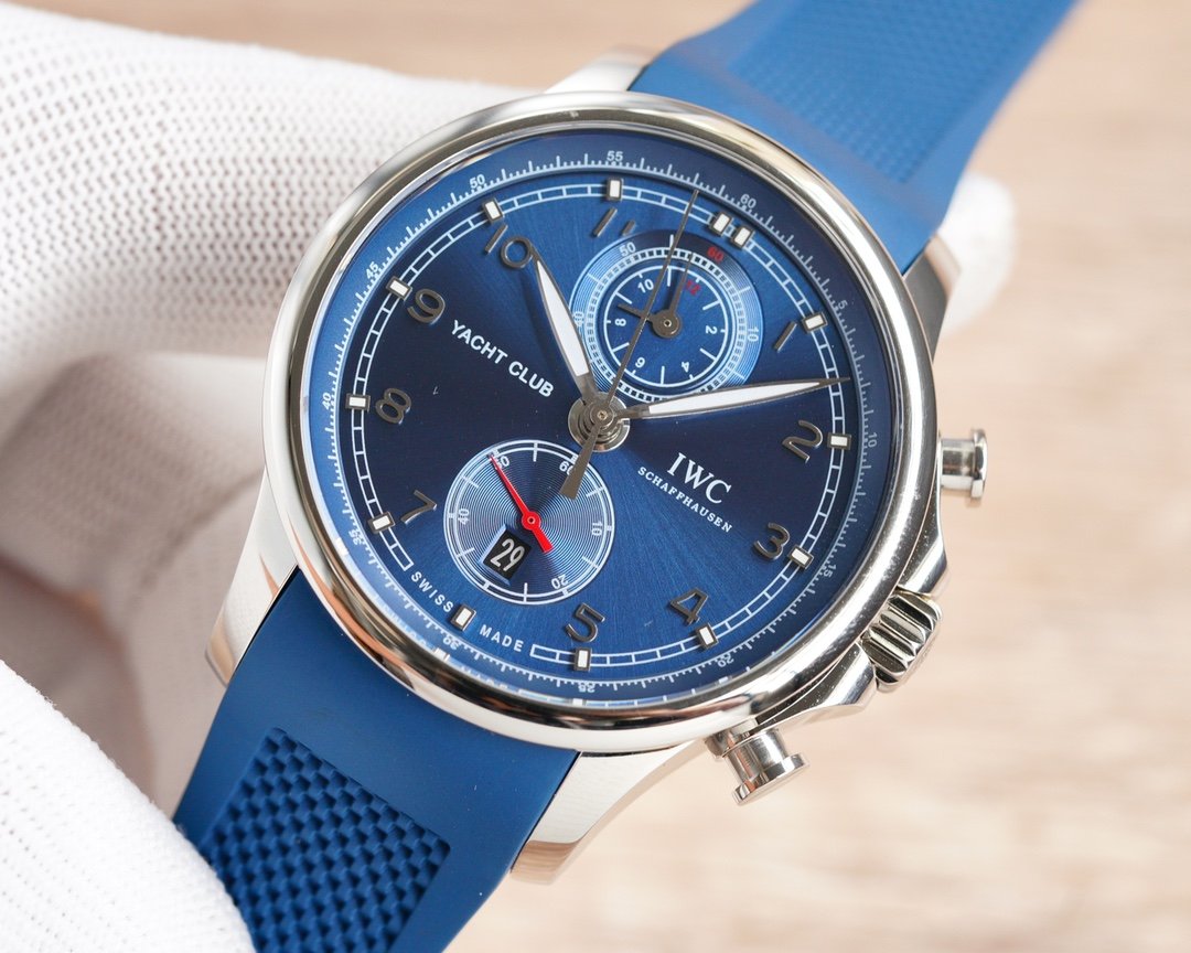 PORTUGUESE YACHTCLUB 45MM STEEL CASE ALL BLUE DIAL CHRONOGRAPH