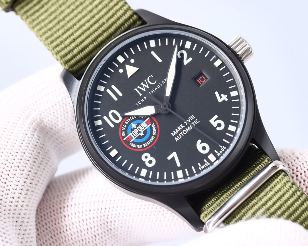 PILOT TOPGUN 41MM BLACK CERAMIC KHAKI TEXTILE