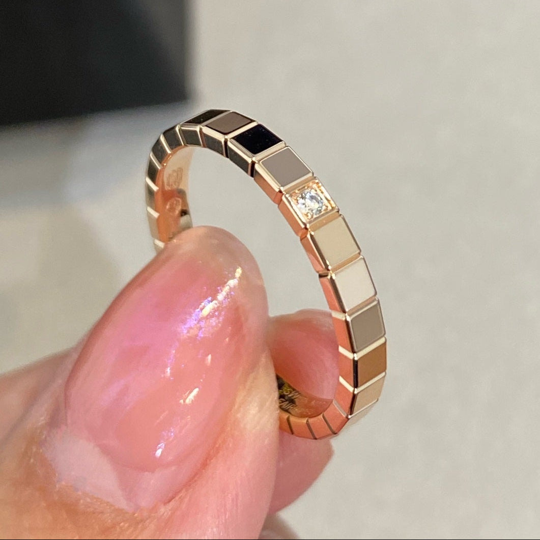 ICE CUBE PINK GOLD RING