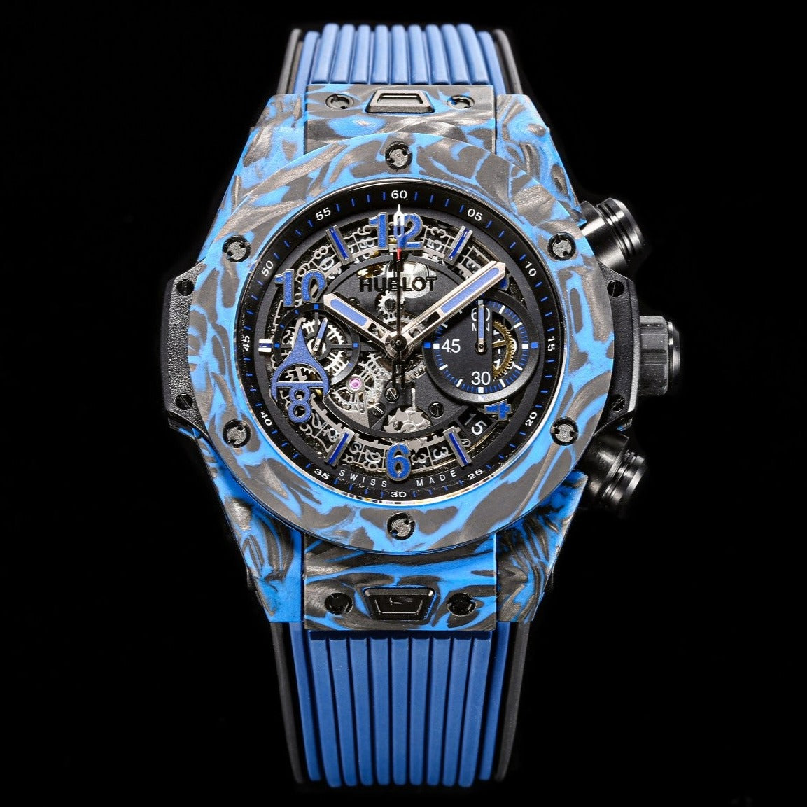 BIG BANG UNICO 45 BLACK BLUE CARBON